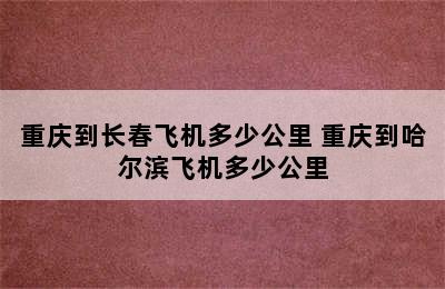 重庆到长春飞机多少公里 重庆到哈尔滨飞机多少公里